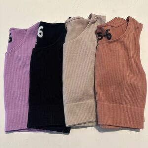Cotton:On Kids 4 Piece Bundle Ribbed Tank Tops Girls Size 5-6
